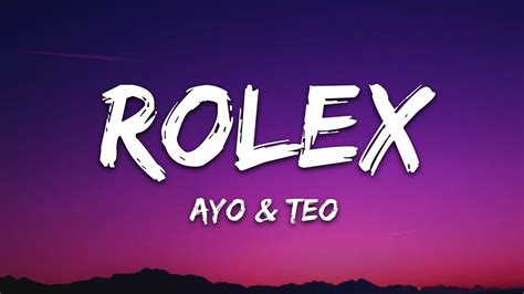 ayo teo rolex lyrics|rolex by ayo and teo.